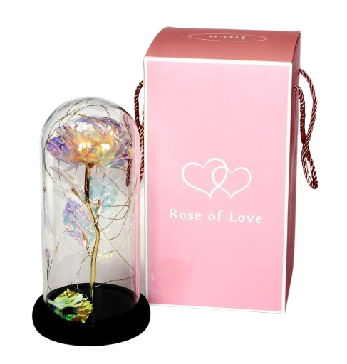 Ночник Вечная роза в колбе с LED-подсветкой 21 см (1966)