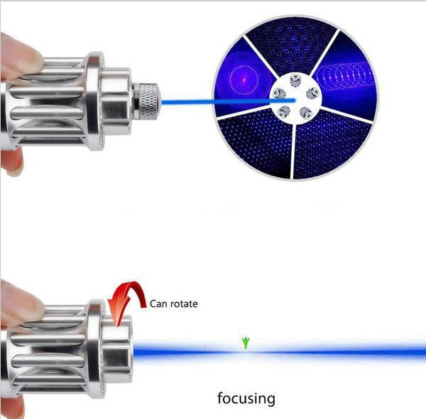 Лазерная указка с насадками 50000mw Blue Laser (1002628-Silver-0) - фото 9