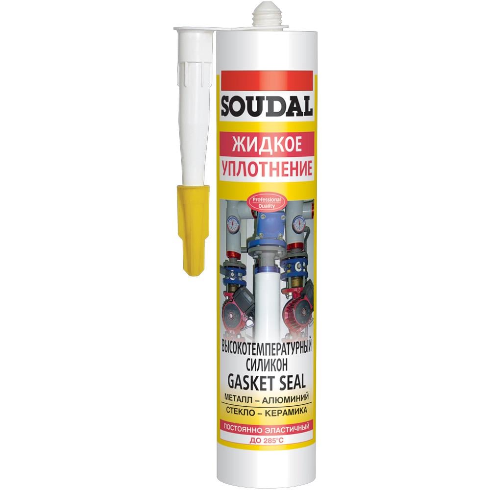 Герметик высокотемпературный SOUDAL GASKETSEAL силиконовый t<285 280 мл (2501434374)