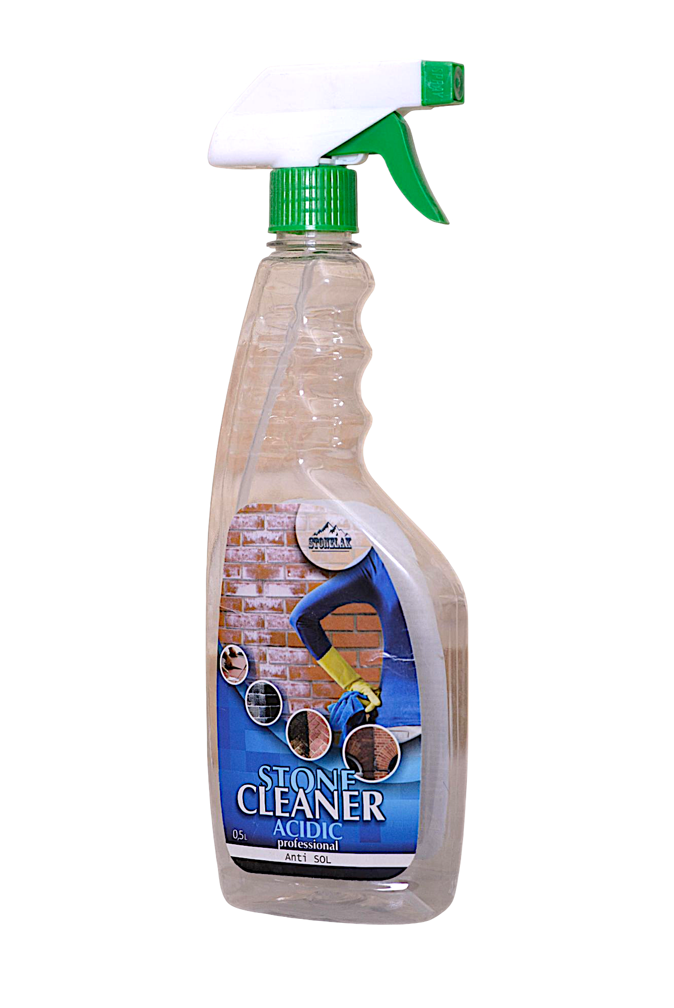Строительный очиститель обезжиритель/обезпылитель STONE CLEANER ACIDIC/Professional/ANTI SOL 0,5 л - фото 2 Строительный очиститель обезжиритель/обезпылитель STONE CLEANER ACIDIC/Professional/ANTI SOL 0,5 л - фото 2