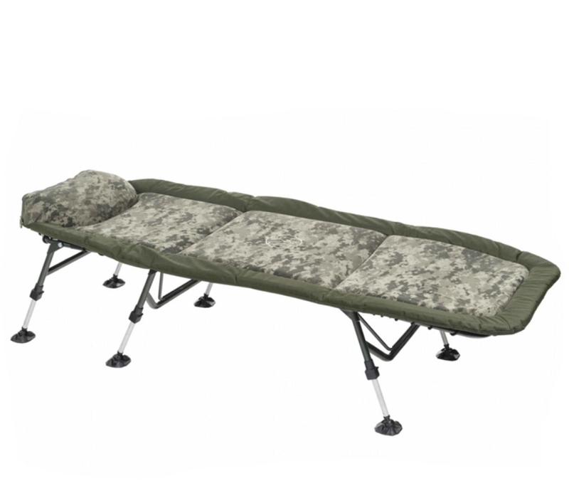 Раскладушка туристическая Mivardi Bedchair CamoCODE Flat6 M-BCHCC6 с подушкой