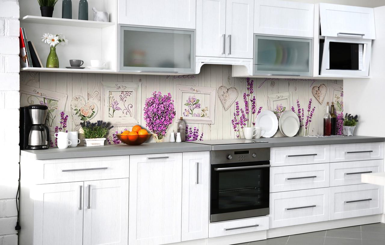 Кухонный фартук Лавандовый уют виниловый самоклеющийся 60х250 см