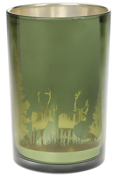 Підсвічник скляний Таємничий ліс 12х18 см Зелений (BD-549-149)