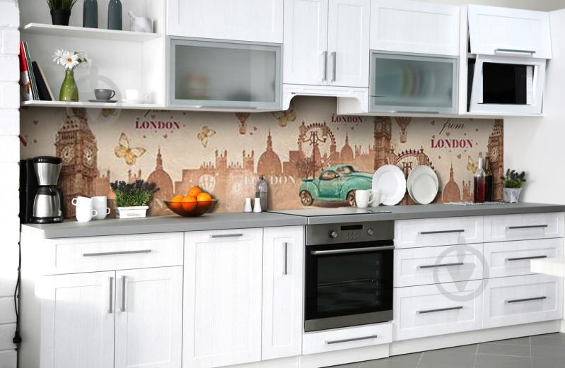 Скинали на кухню Zatarga «Пролетая над Лондоном» 600х3000 мм виниловая 3Д наклейка кухонный фартук Скинали на кухню Zatarga «Пролетая над Лондоном» 600х3000 мм виниловая 3Д наклейка кухонный фартук