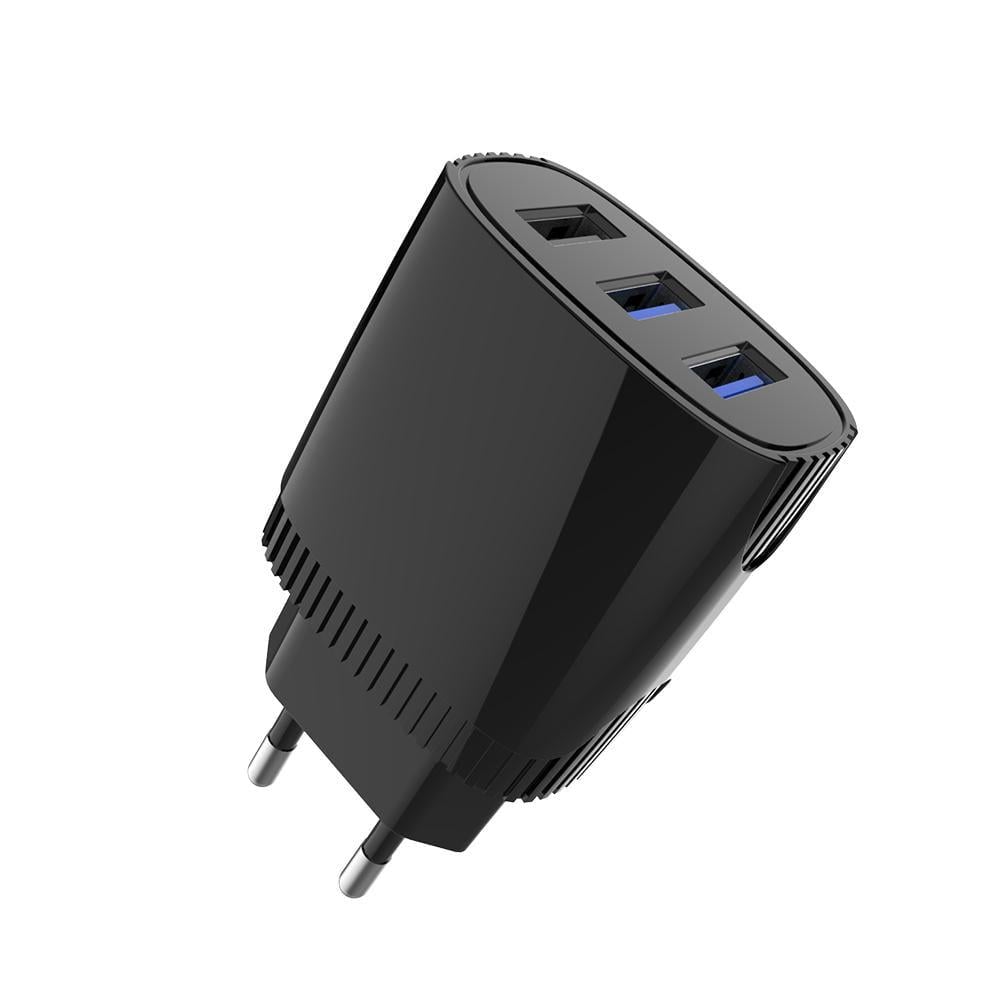 Мережевий зарядний пристрій Aspor A812 3USB/2,4A Чорний (925208)