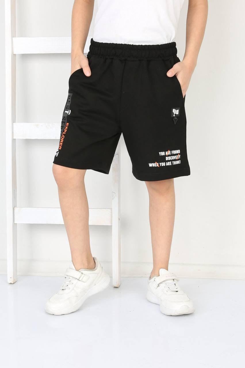 Шорты для мальчика укороченные 122 см Черный (06455)