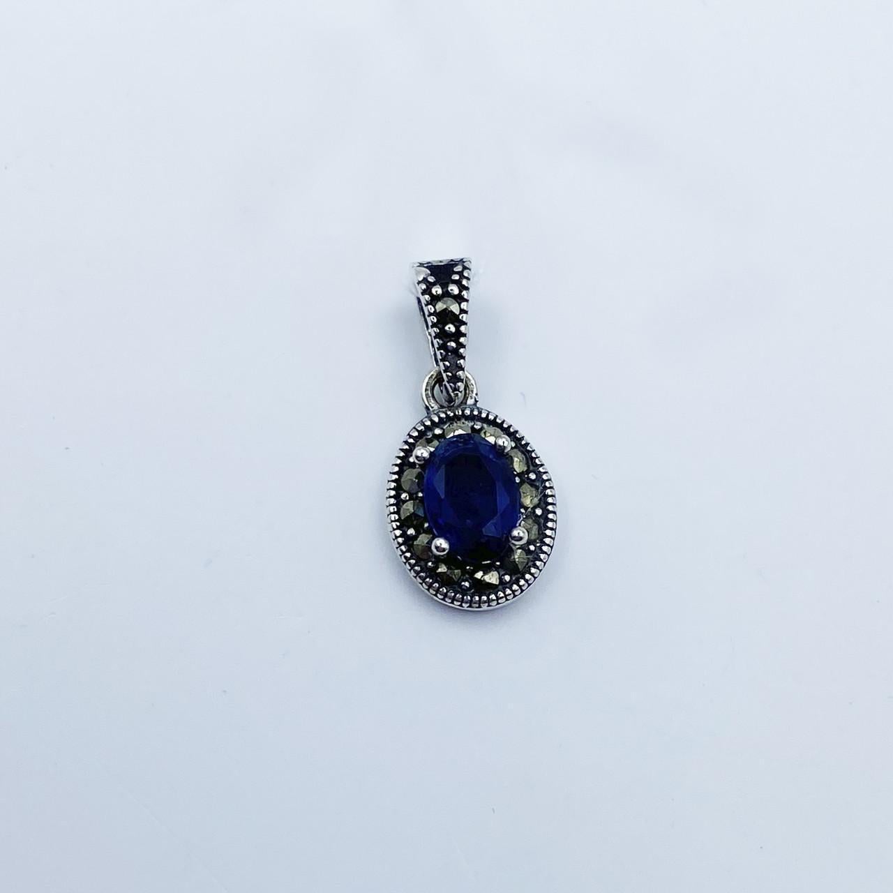 Серебряный кулон с сапфиром и марказитом 1,45 г (2242868140)