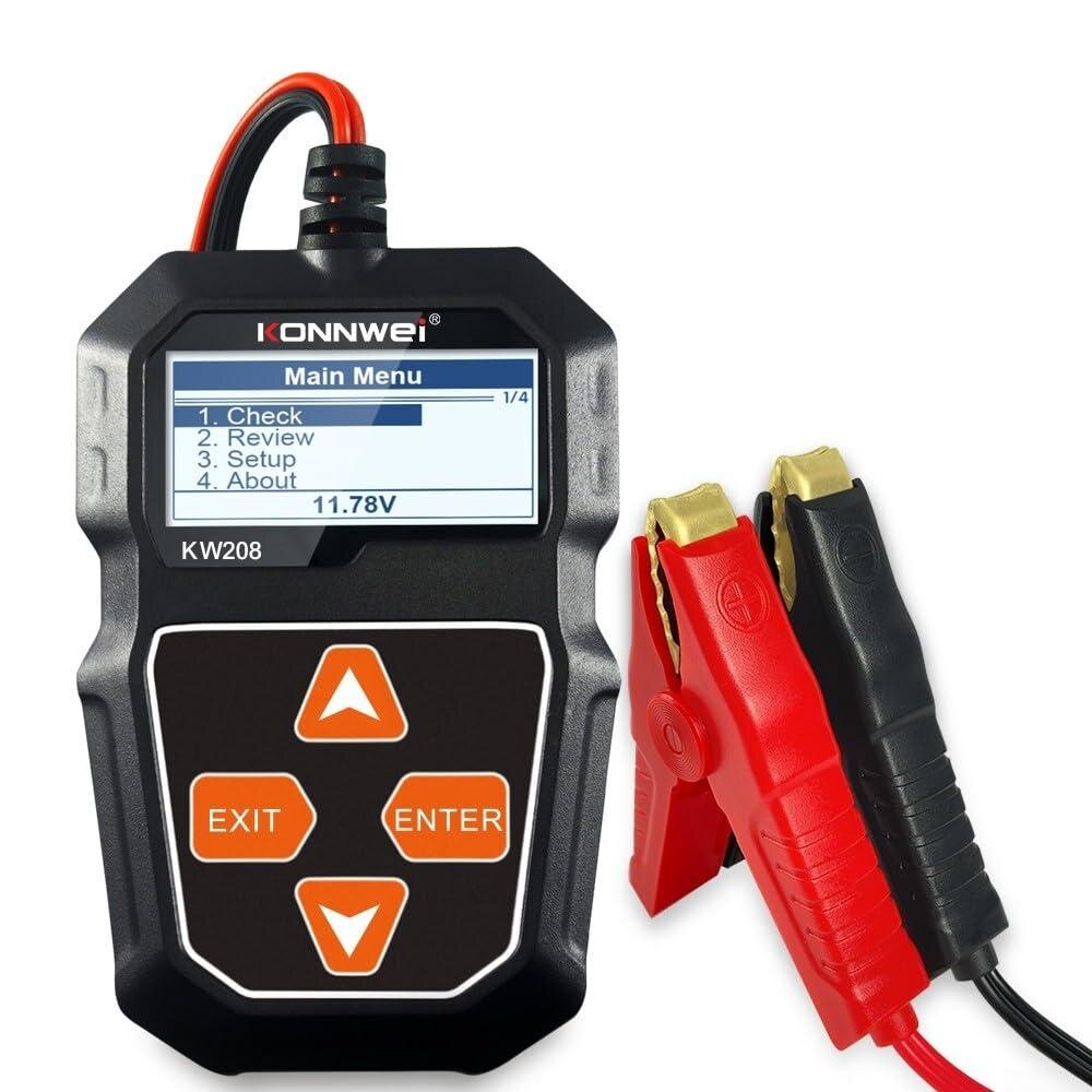 Тестер аккумуляторов KONNWEI KW208 для 6V/12V батарей с диагностикой стартера и генератора