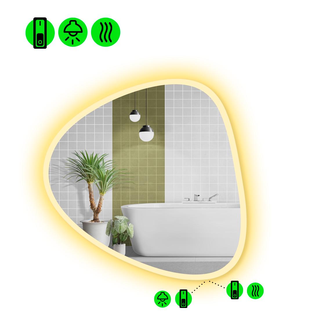 Дзеркало з LED підсвіткою Nuvola 3 з підігрівом 140x140 см