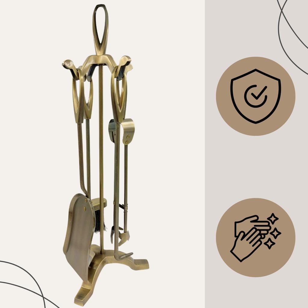 Набор каминный HAGE 5в1 нержавеющая сталь Gold (29219219) - фото 6 Набор каминный HAGE 5в1 нержавеющая сталь Gold (29219219) - фото 6