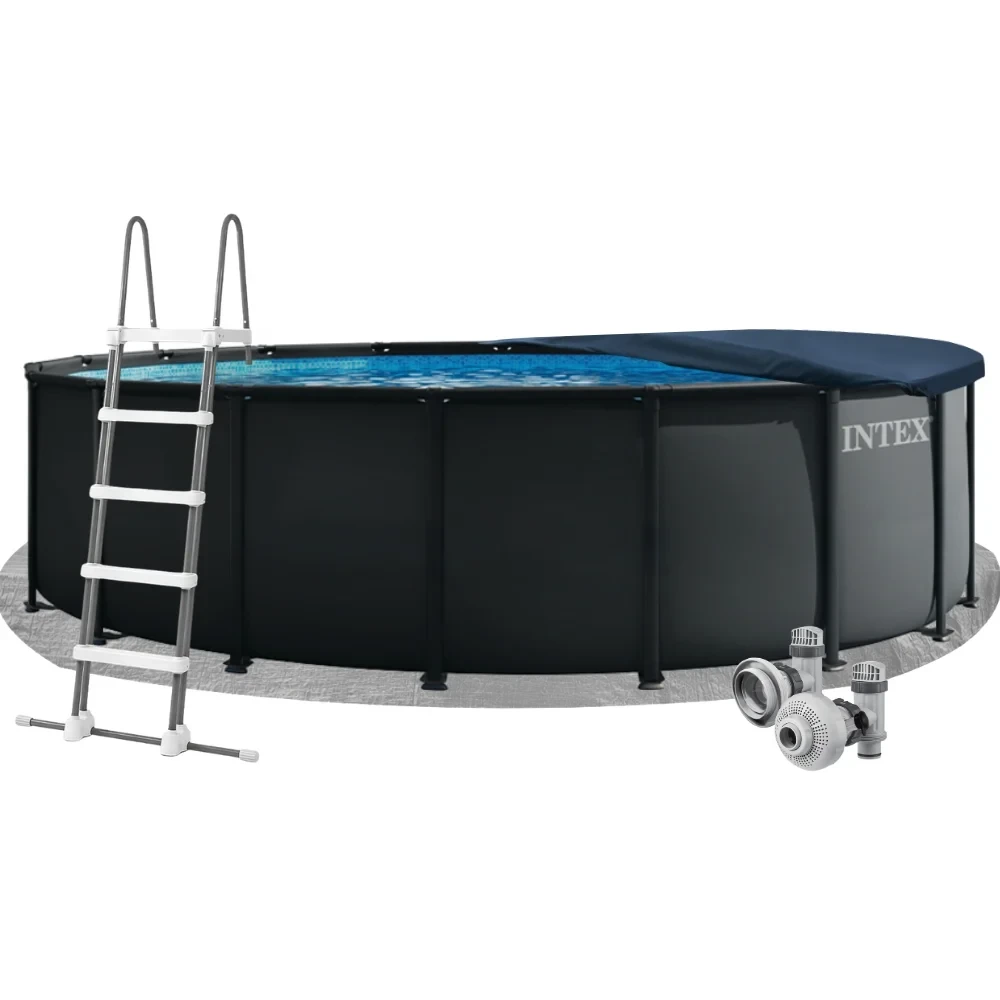 Бассейн каркасный Intex Ultra XTR Frame 26330-4в1 549х132 см с подстилкой/лестницей/тентом Темно-серый (147-9-26330-4)