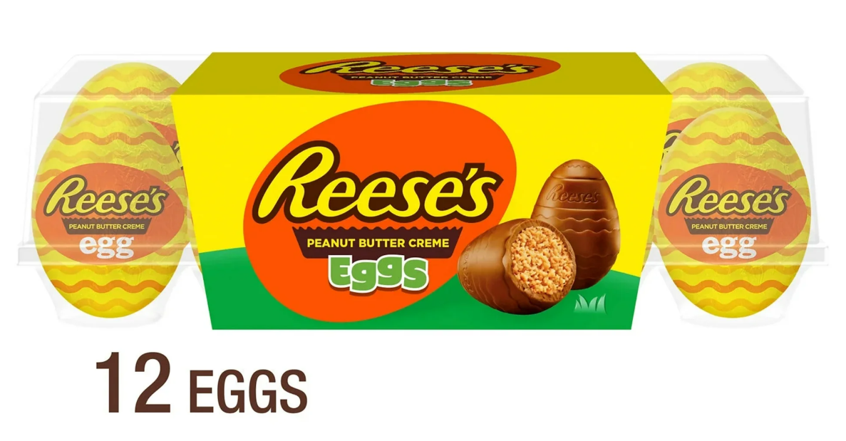Пасхальные шоколадные яйца Reese's Milk Chocolate Peanut Butter Creme Eggs 12 шт. 408 г (2540800672) Пасхальные шоколадные яйца Reese's Milk Chocolate Peanut Butter Creme Eggs 12 шт. 408 г (2540800672)