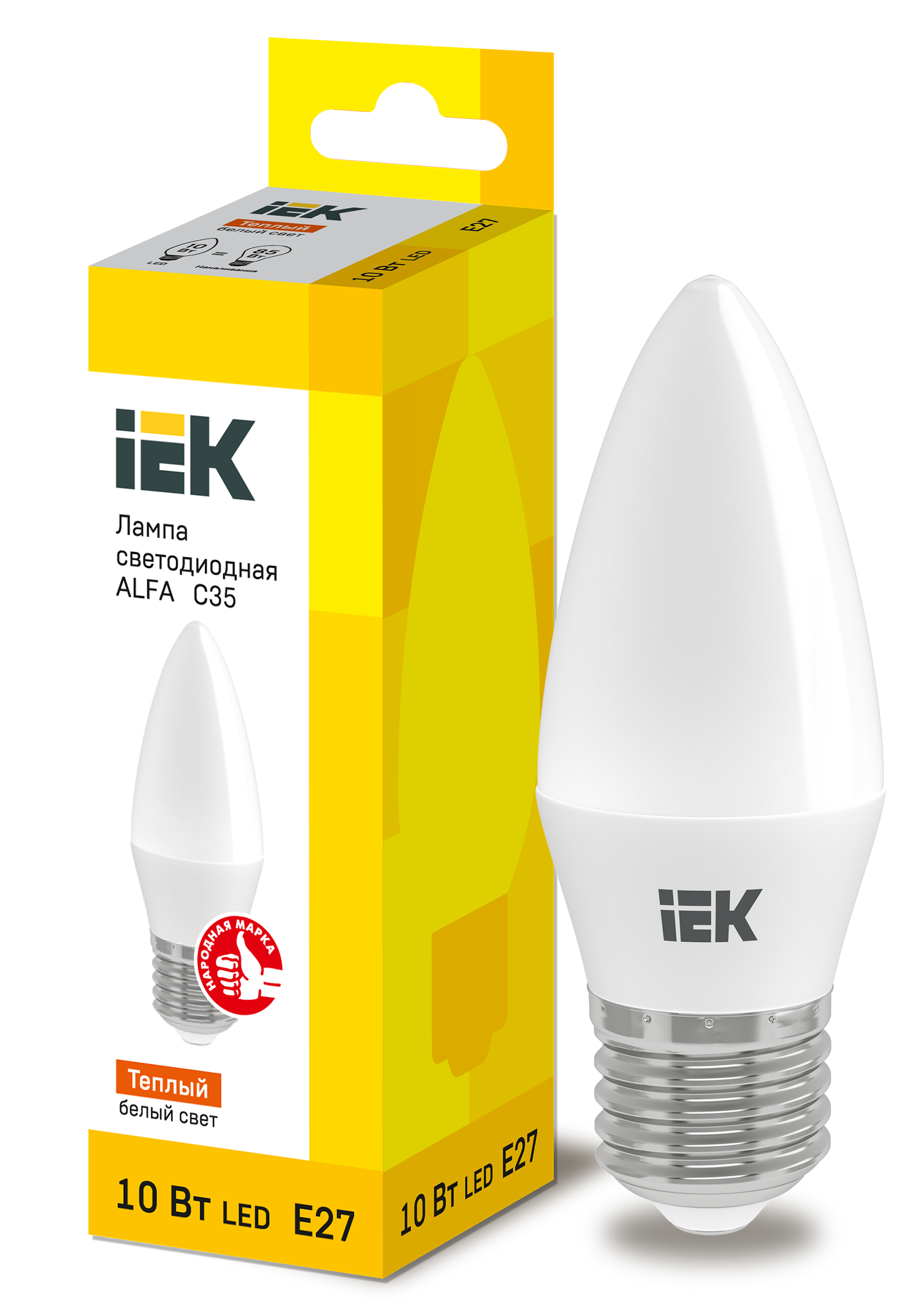 Лампа світлодіодна філаментна УЕК alfa C35 свічка 10V 220W 900lm 3000К E27 37х100 мм (LLA-C35-10-230-30-E27) - фото 1