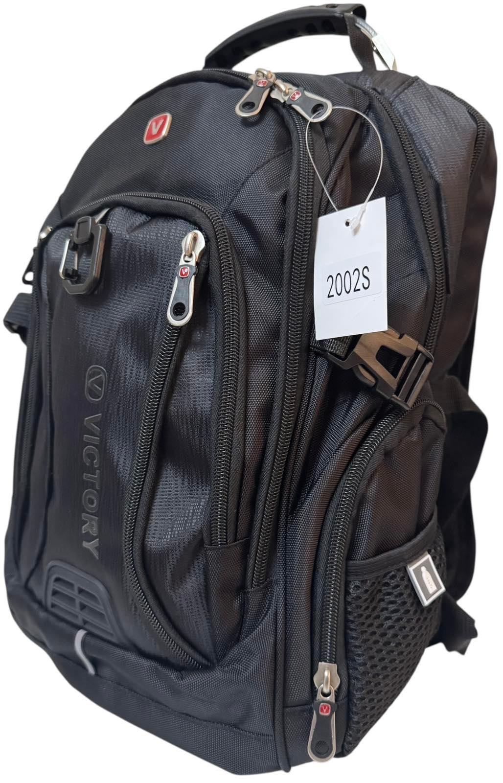 Рюкзак школьный Victory ортопедический с металлической ручкой/usb черный шнур (2002SC)