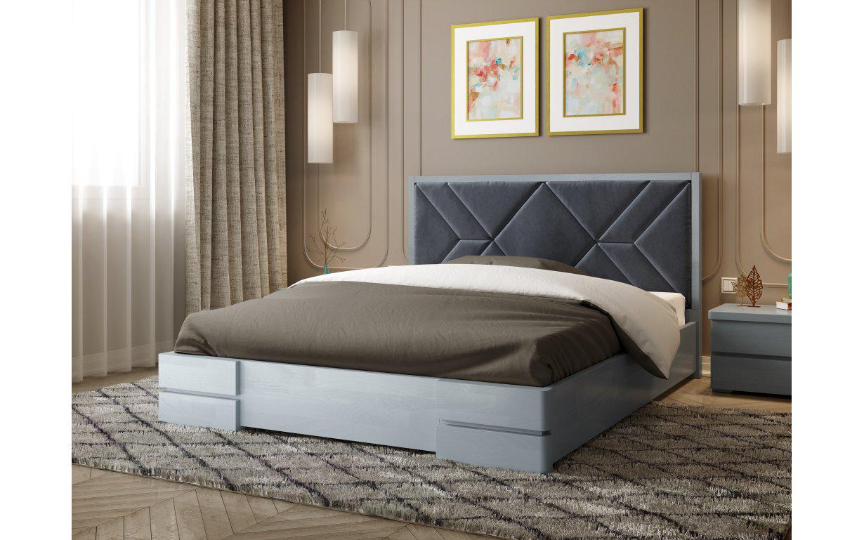 Кровать двуспальная Arbor Drev Элит 160x200 см Серый (48840) Кровать двуспальная Arbor Drev Элит 160x200 см Серый (48840)