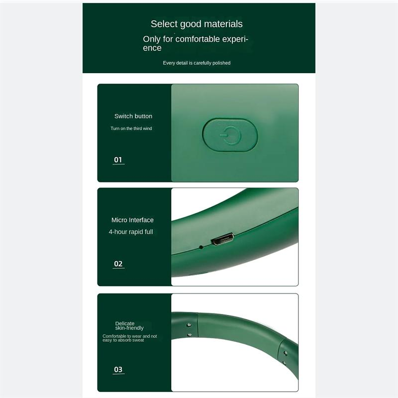 Вентилятор портативный MM04 на шею (2620822078) - фото 3 Вентилятор портативный MM04 на шею (2620822078) - фото 3