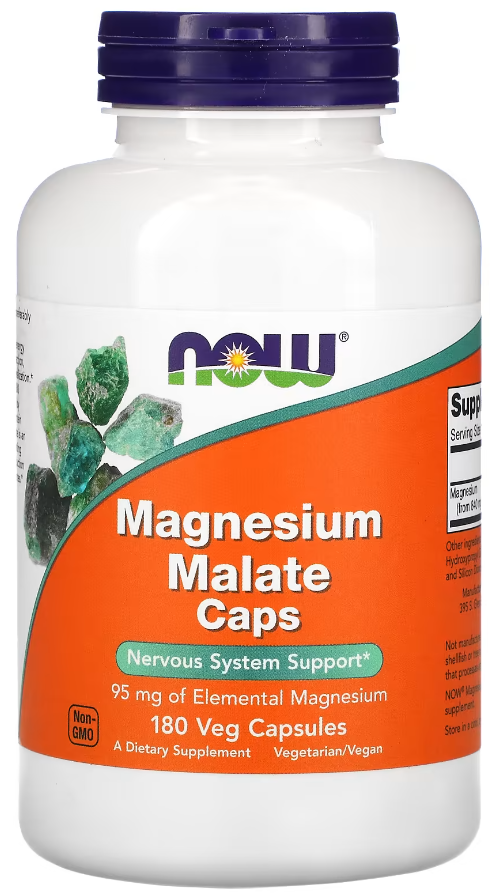 Магний Малат NOW Foods Magnesium Malate Caps 180 капсул