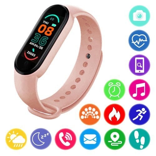 Фитнес-браслет FitPro Smart Band M6 Bluetooth 80 mAh Pink (tf4613) - фото 2