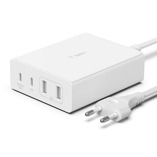 Зарядное устройство сетевое Belkin 108W 2хUSB-С GAN PD PPS/2хUSB-A Белый (WCH010VFWH) - фото 1