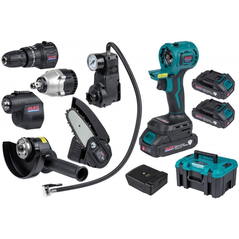 Багатофункціональний пристрій AL-FA ALNWB-21BL акумуляторний 2x21V 2,0 Ah Li-ion у валізі (11003)