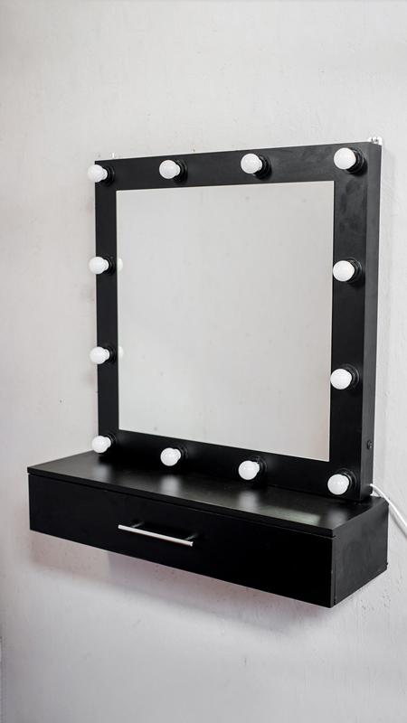 Подвесной раздельный макияжный столик Черный (М611-1)