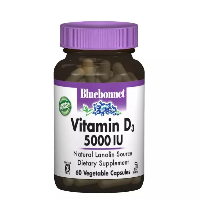 Витамин D3 5000IU Bluebonnet Nutrition 60 вегетарианских капсул (BLB0368)