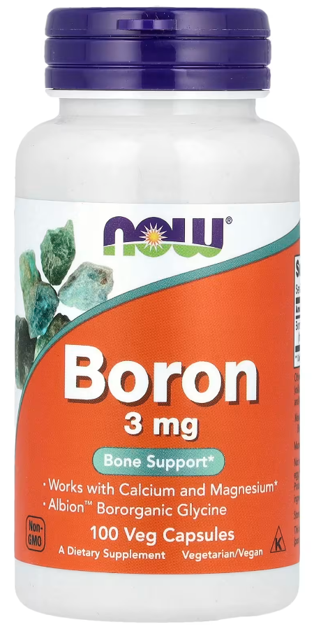 Микроэлемент Бор NOW Foods Boron 3 мг 100 капсул