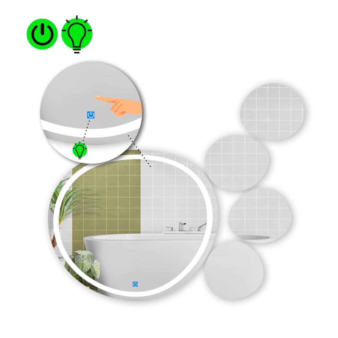 Зеркало с LED подсветкой Acqua 1 с сенсорной кнопкой управления 80x80 см (8738360)