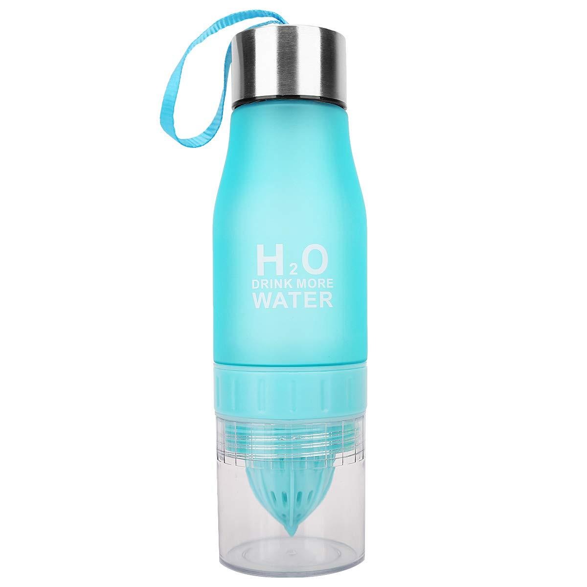 Бутылка для воды с соковыжималкой спортивная H2O Drink Water 650 мл Синий (1010077-LightBlue)