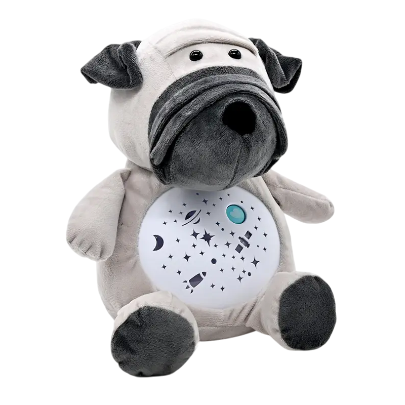 Ночник-проектор детский Mebkid Мопс подсветка/мелодии Gray (163060) Ночник-проектор детский Mebkid Мопс подсветка/мелодии Gray (163060)