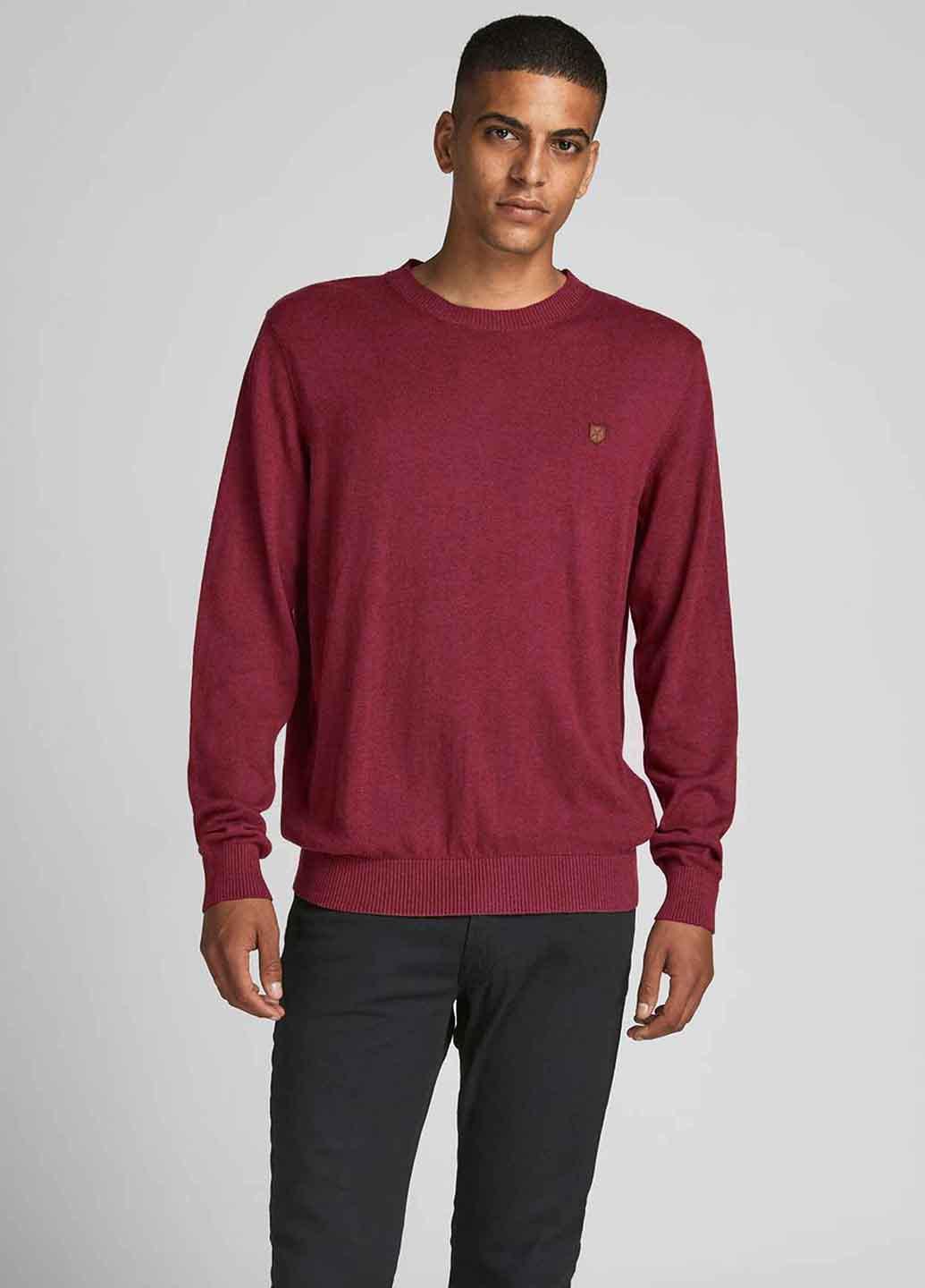 Джемпер Jack & Jones L Бордовый мужской (12192311b51)