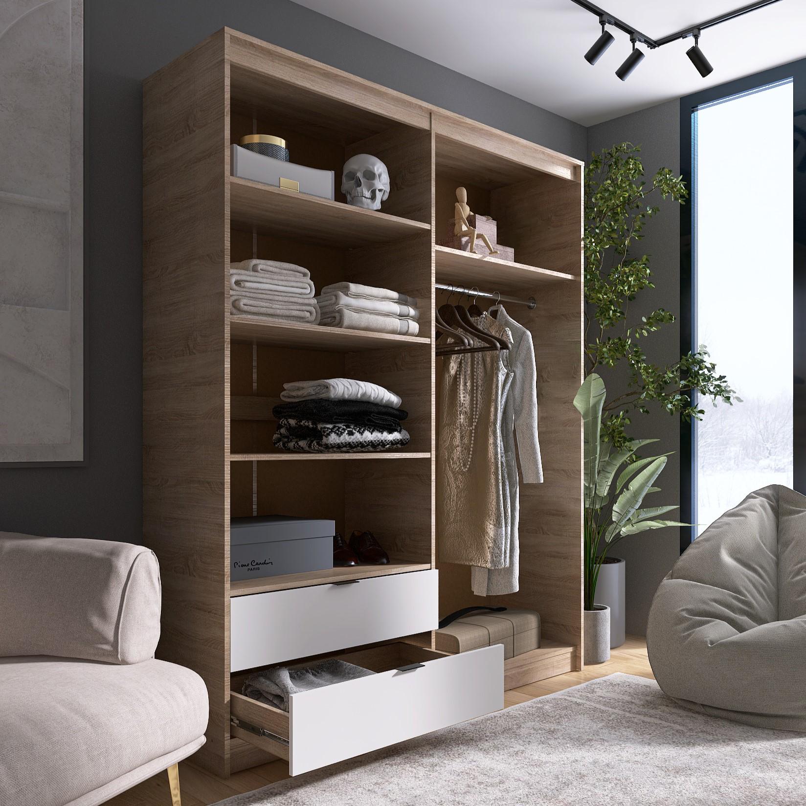 Шкаф Everest Сити 1600 1602х500х2046 мм Сонома/Белый (11433) - фото 9 Шкаф Everest Сити 1600 1602х500х2046 мм Сонома/Белый (11433) - фото 9