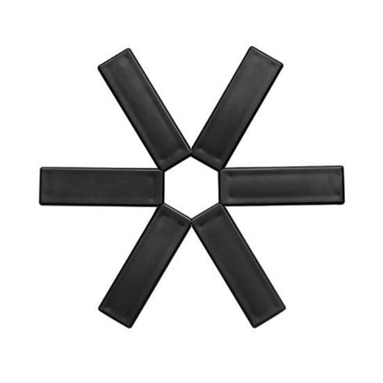 Підставка під гаряче складна термостійка із ABS-пластику 19х19 см Чорний (29373)