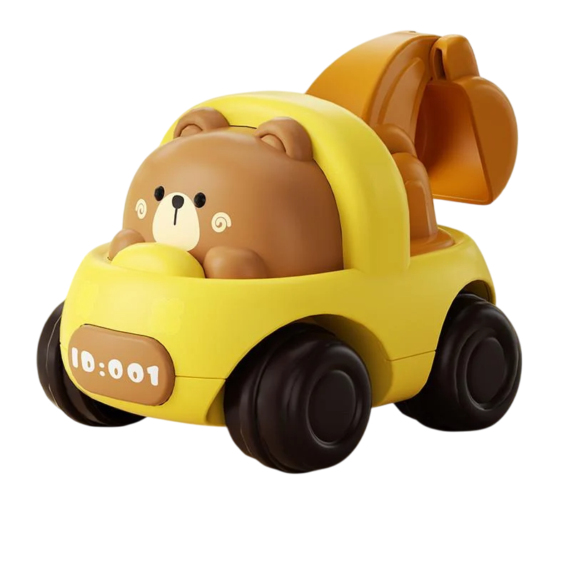 Машинка будівельна техніка інерційний привод з тваринкою Жовтий (0232)