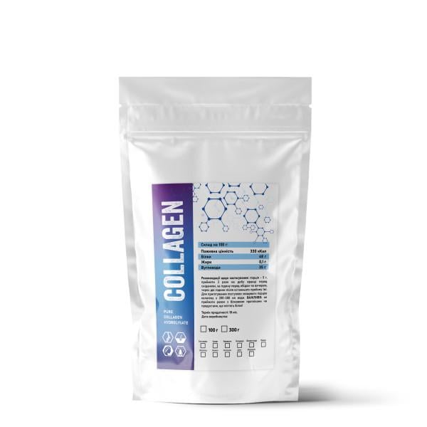 Колаген гідролізований COLLAGEN 48% білка на 30 порцій 300 г Без смаку (124-125-kg-300)