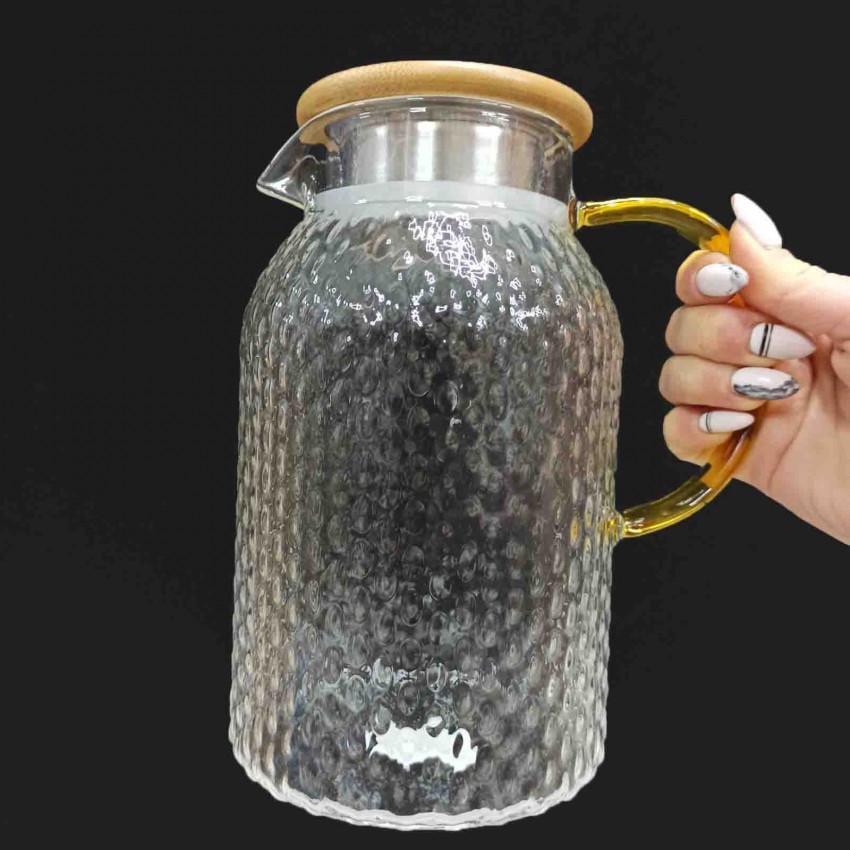 Кувшин Ardesto Dew с бамбуковой крышкой боросиликатное стекло 1500 мл (AR2615PG) - фото 4