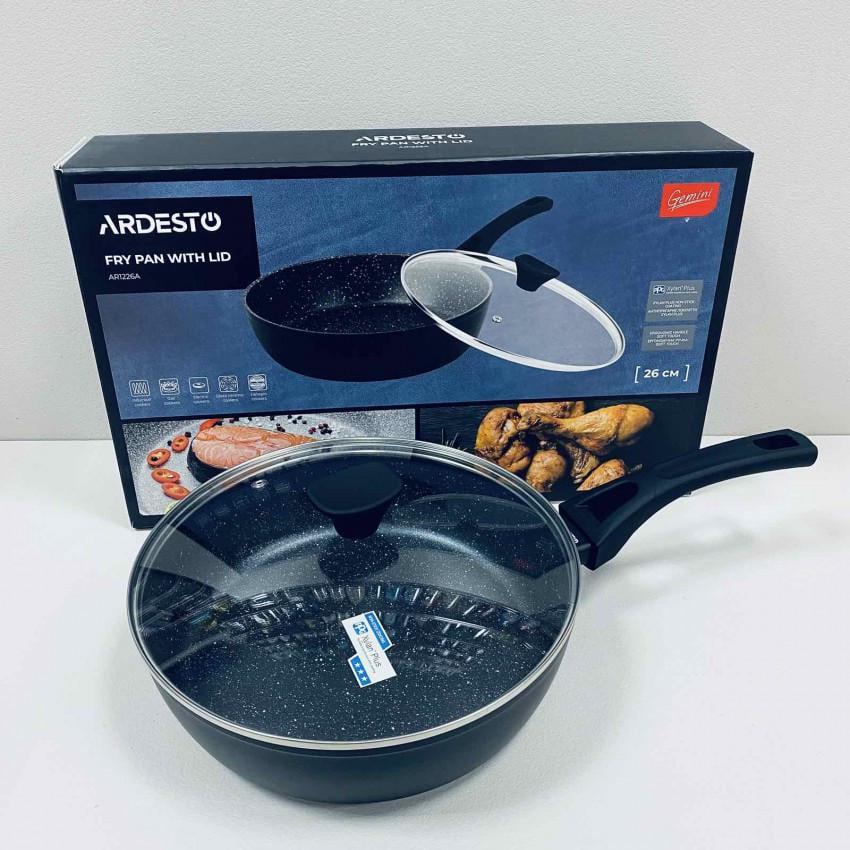 Сковорода Ardesto Gemini Livorno AR1226A Premium 26 см з скляною кришкою (2441429314)