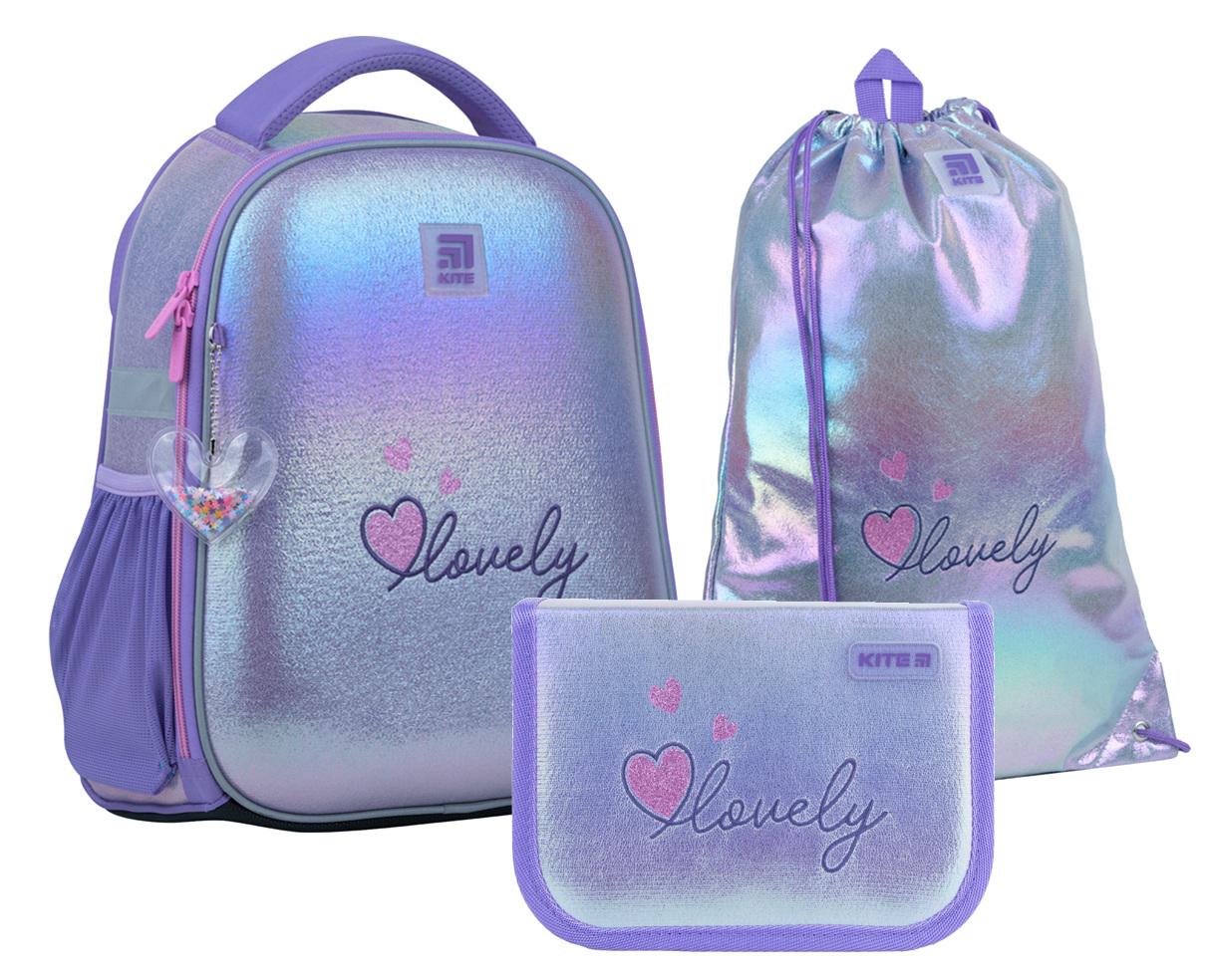 Шкільний набір  Kite Education Lovely рюкзак каркасний/пенал/сумка для взуття (202232)