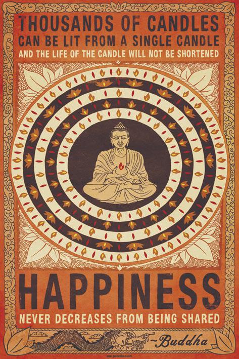 Постер плакат Будда Тысячи Свечей/Buddha Thousands of Candles 61x91,5 см