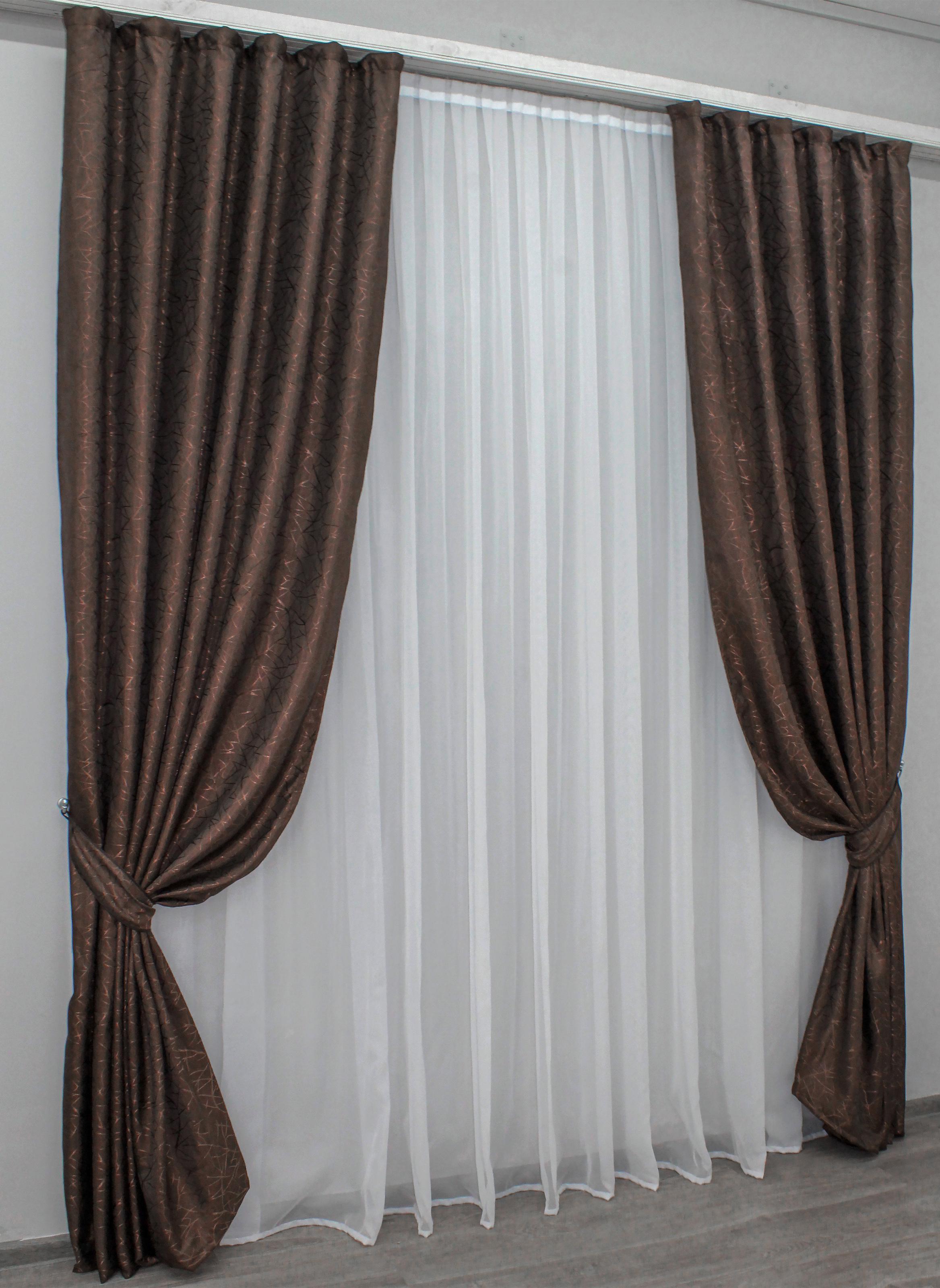 Комплект штор VR-Textil Саванна № 522ш жаккард 100х270 см 2 шт. Венге (31-068)