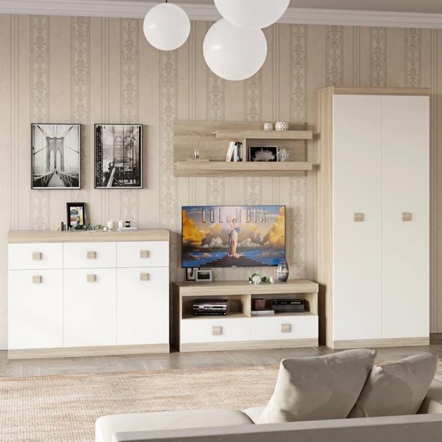 Гостиная Соната-4 комплект Эверест Дуб сонома/Белый (EVR-20545)