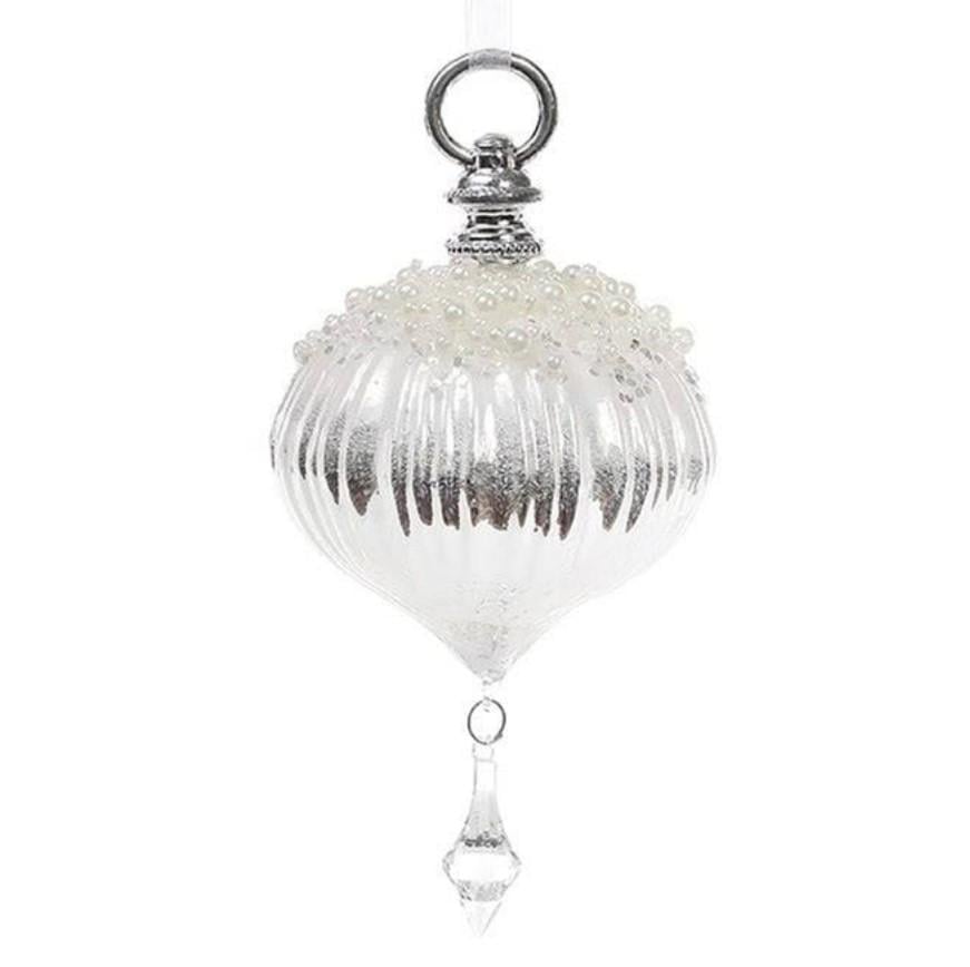 Набор стеклянных новогодних подвесок 15 см. 4 шт. 12617