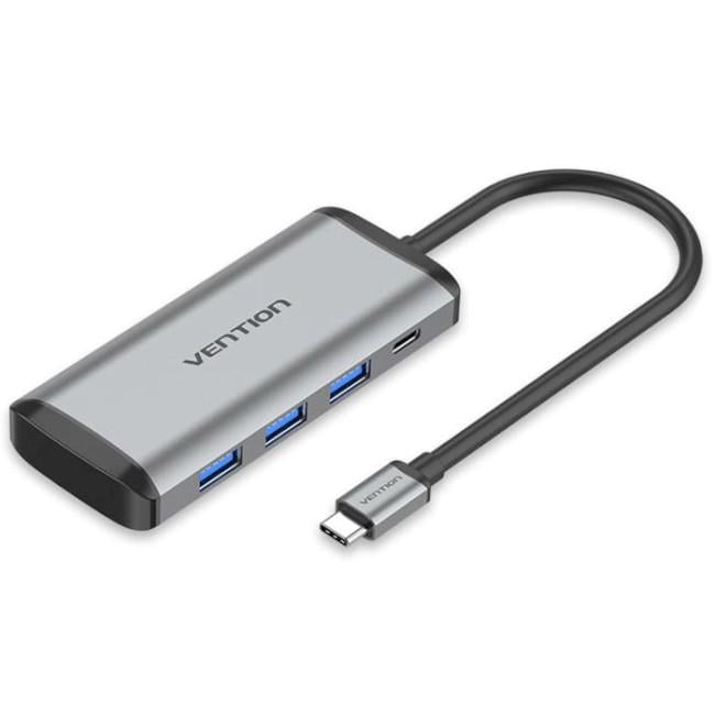 USB-хаб Vention 6 в 1 USB-C-3хUSB3.0/SD/TF/PD (TGRHB)