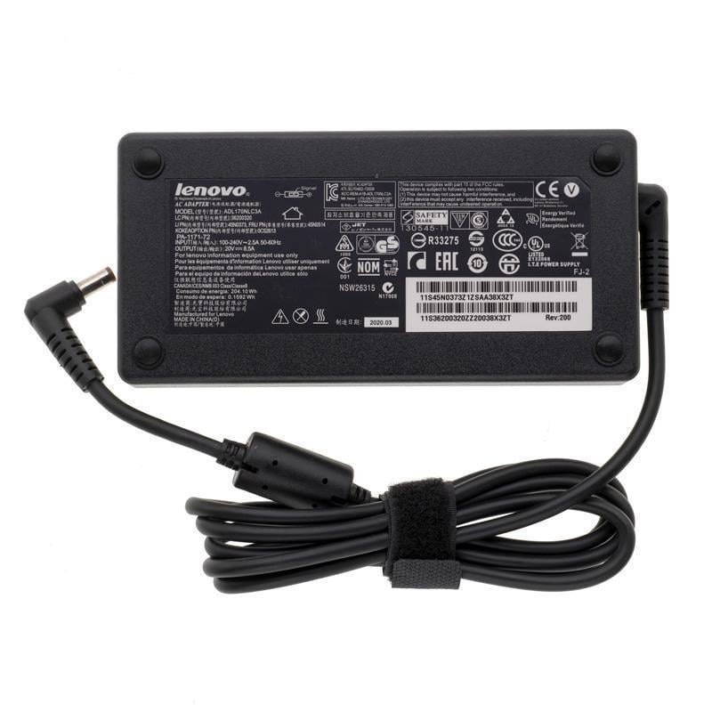 Блок живлення для ноутбука Lenovo 20V 8,5A 170W 3 hole L-подібний роз'єм без кабеля 5,5х2,5 мм Black (217191)