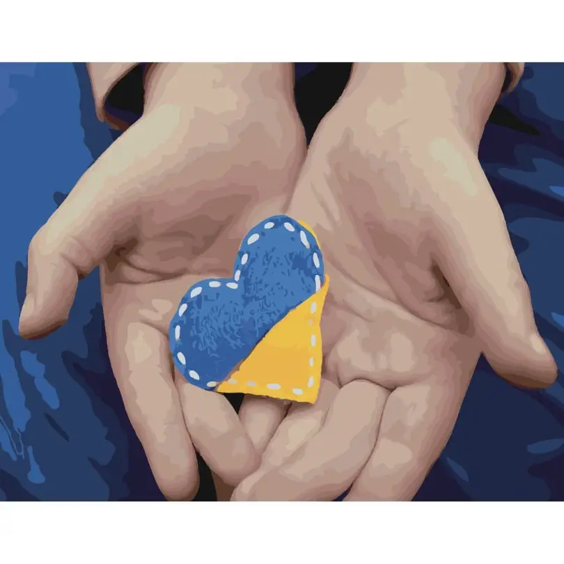 Картина по номерам Strateg Сердце Украины 40x50 см без коробки (SR-SY6541)