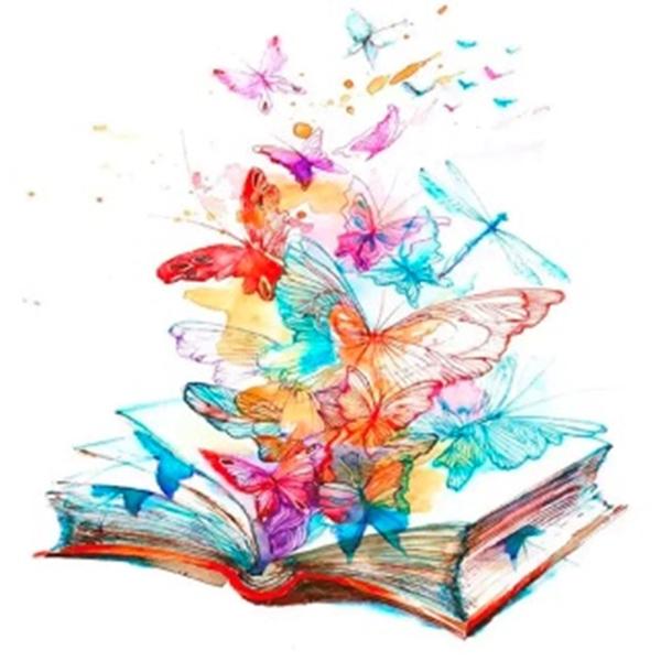 Алмазна мозаїка Чарівна книга метеликів 30х30 см на підрамнику повна викладка