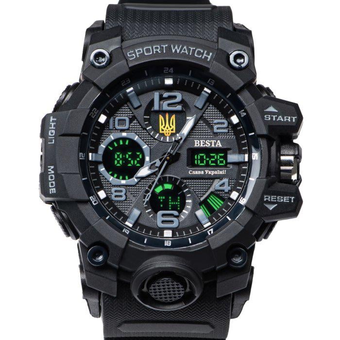 Часы мужские тактические BESTA Peremoga водостойкие из поликарбоната 50х19 мм Черный (150-96-1449)