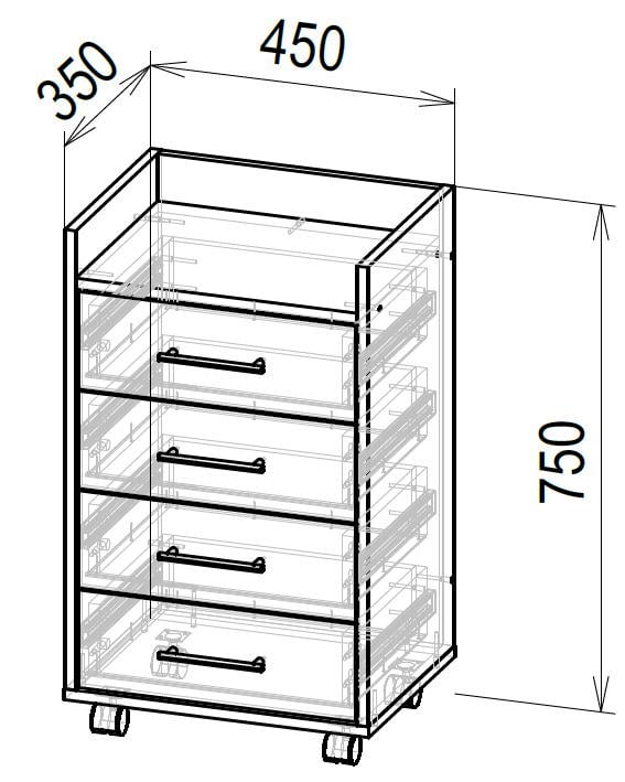 Столик косметологічний IdealMebel Мini 36 для манікюру та салонів краси Білий - фото 2