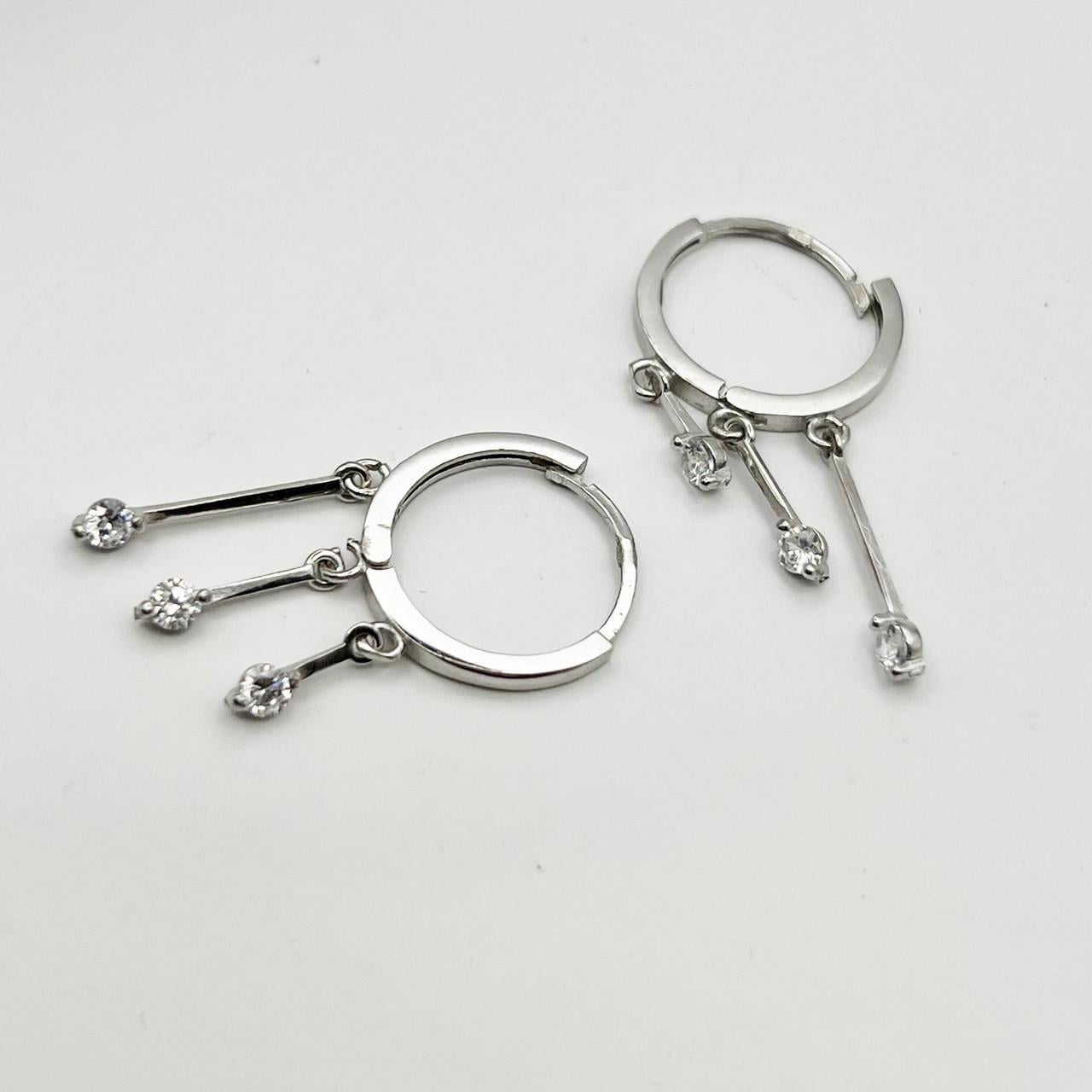 Серебряные серьги-кольца с кубическим цирконием 3,25 г (2448743686)