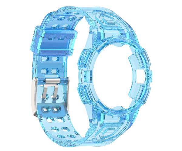 Ремешок Color Transparent с чехлом для Samsung Galaxy Watch4/Watch5 40 мм Голубой
